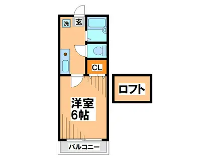 バイオレットビレッジ(1K/2階)の間取り写真