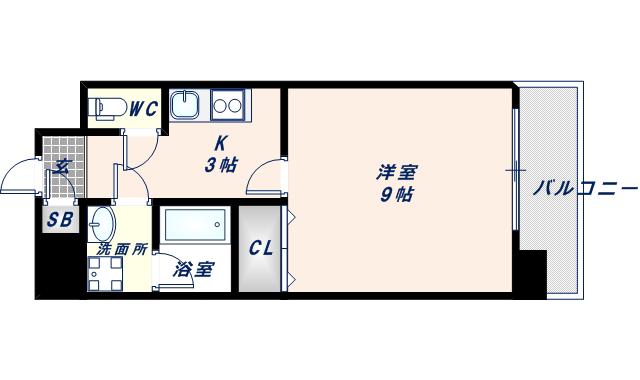 グランシス高井田(1K/7階)の間取り写真