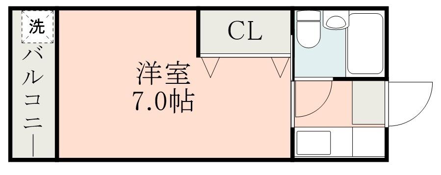 トウセキ城西ハイツ(1K/1階)の間取り写真