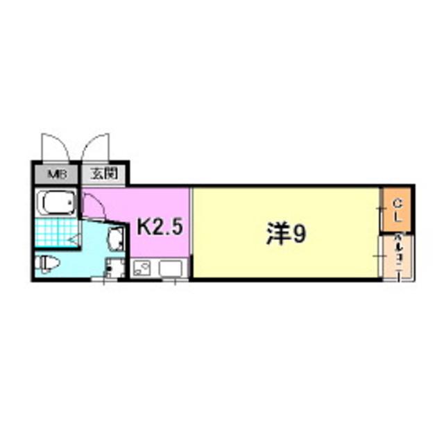 ジェネシス月見山(ワンルーム/2階)の間取り写真
