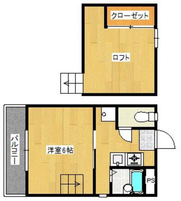 パピヨンII(1K/1階)の間取り写真