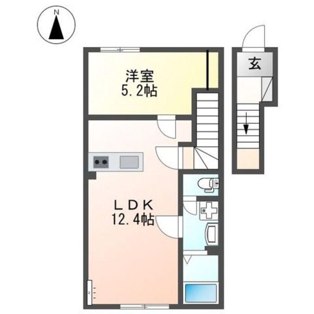 ガーデンクロステラス(1LDK/2階)の間取り写真