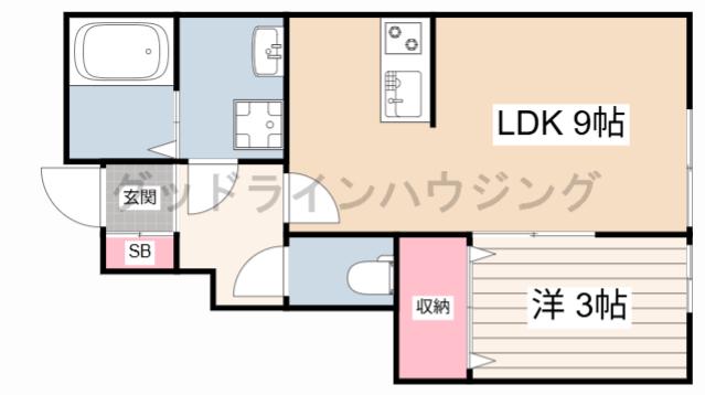 モスフロックス野村(1LDK/1階)の間取り写真