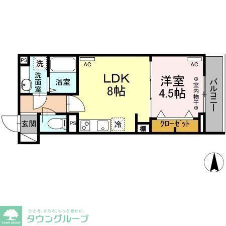 アヴァンス東日暮里(1LDK/1階)の間取り写真
