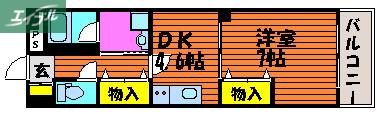 ファルマプラス(1DK/5階)の間取り写真