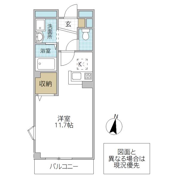OSフトゥーロ(ワンルーム/1階)の間取り写真