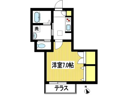 カーサ岩戸(1K/1階)の間取り写真