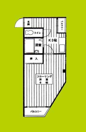 アワーハウス磯路2番館(1K/4階)の間取り写真