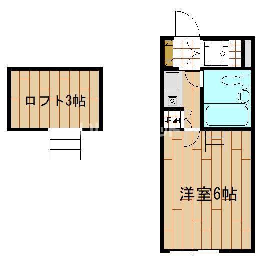 リバティハウス(ワンルーム/2階)の間取り写真