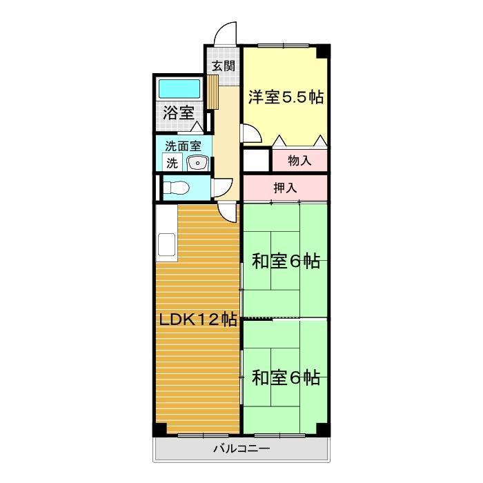 レトゥールビヨン山の田III(3LDK/3階)の間取り写真
