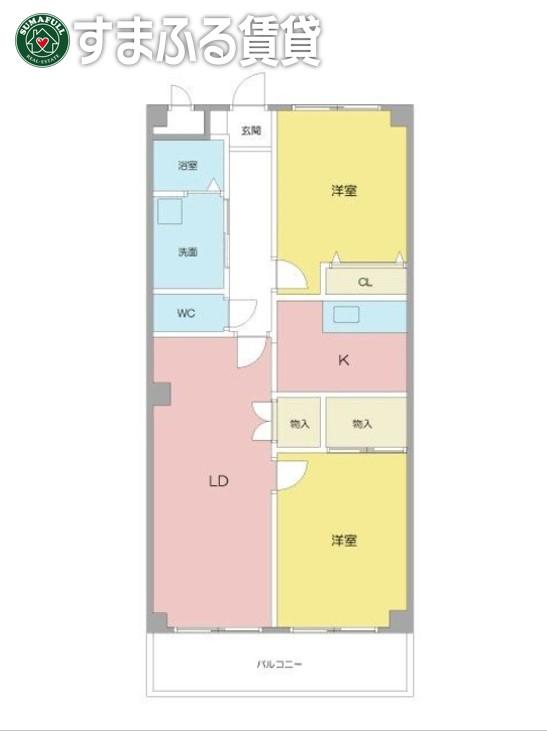 ファミーユ中山(2LDK/2階)の間取り写真