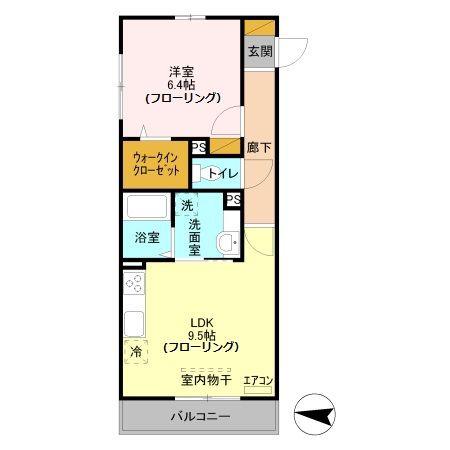 POLARIS(1LDK/3階)の間取り写真