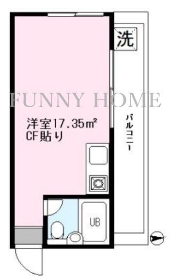 クレール世田谷(ワンルーム/3階)の間取り写真
