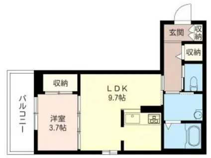 エスポワール(1LDK/3階)の間取り写真