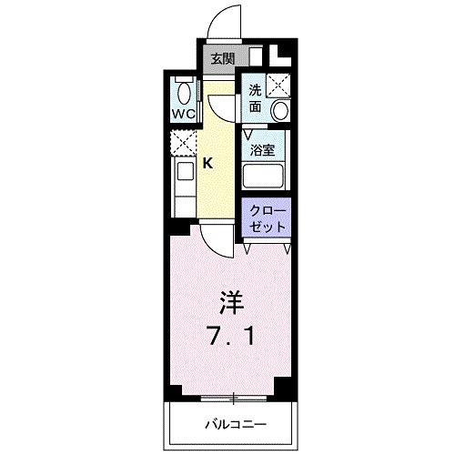 グランディール飛鳥(1K/1階)の間取り写真