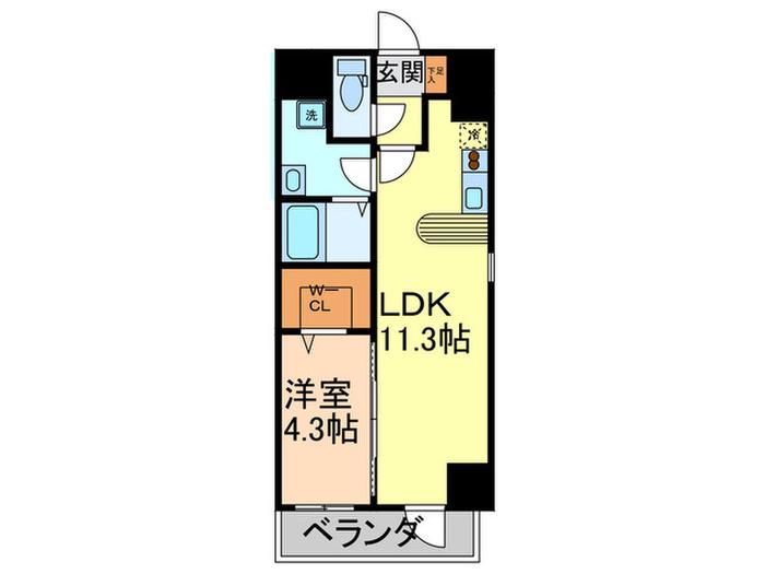 フォレシティ栄(1LDK/8階)の間取り写真