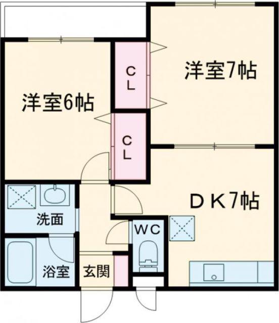 アジュール広田(2DK/3階)の間取り写真