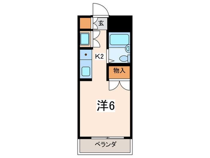 ベイウエスト浅間台(1K/1階)の間取り写真