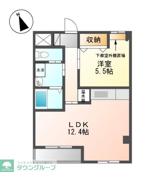 エアフォルク(1LDK/3階)の間取り写真