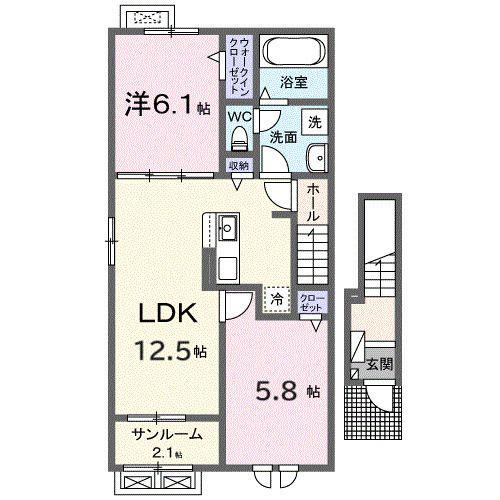 イストワール(2LDK/2階)の間取り写真