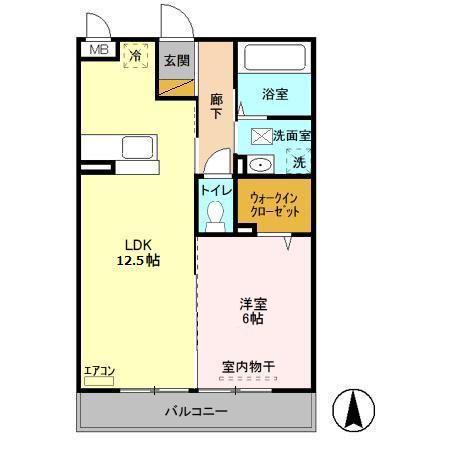 サンシャインII(1LDK/2階)の間取り写真