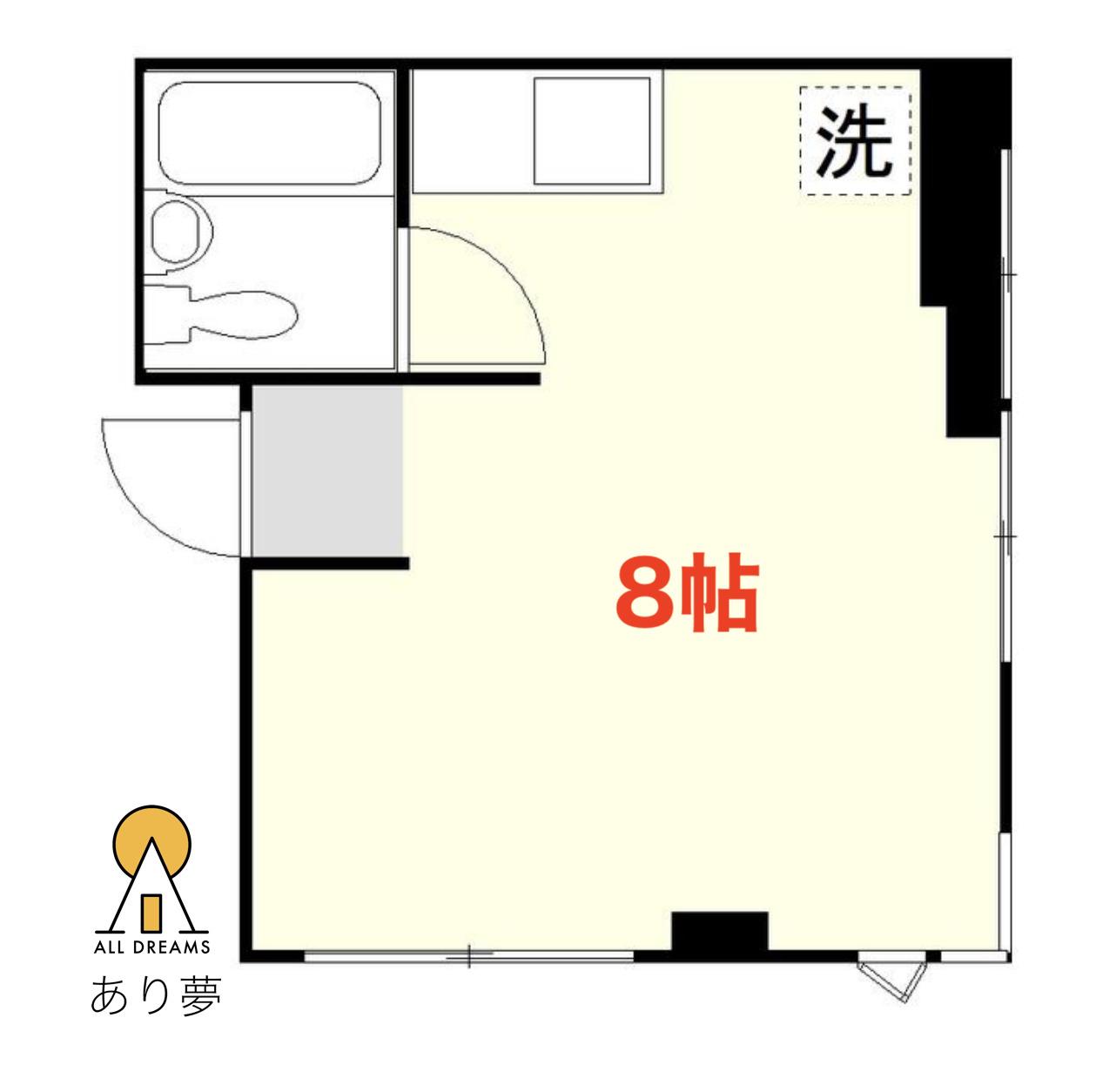 アクトビル(ワンルーム/2階)の間取り写真