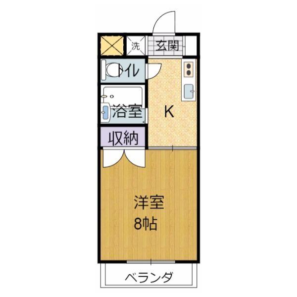 あけぼのハイツII(1K/2階)の間取り写真