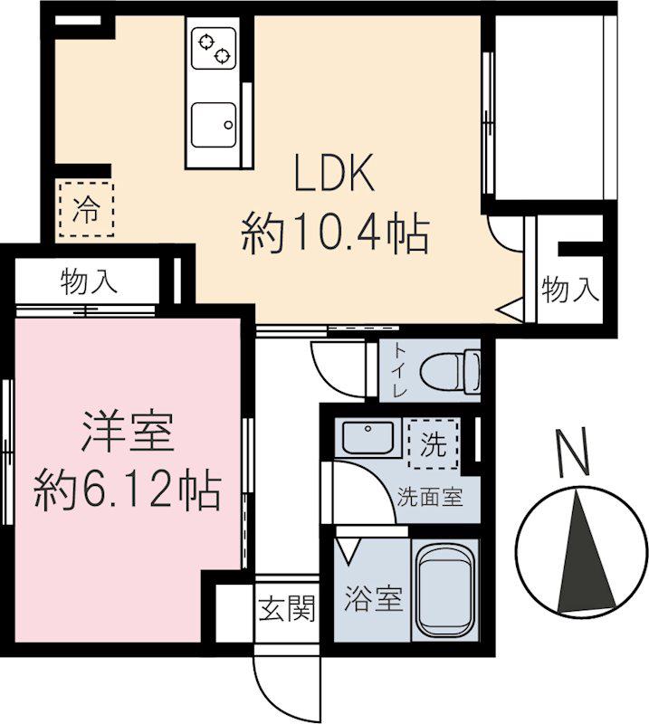 ハニーテラス(1LDK/2階)の間取り写真