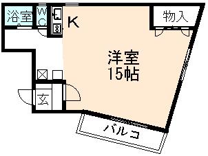 セルヴァン藍(ワンルーム/4階)の間取り写真