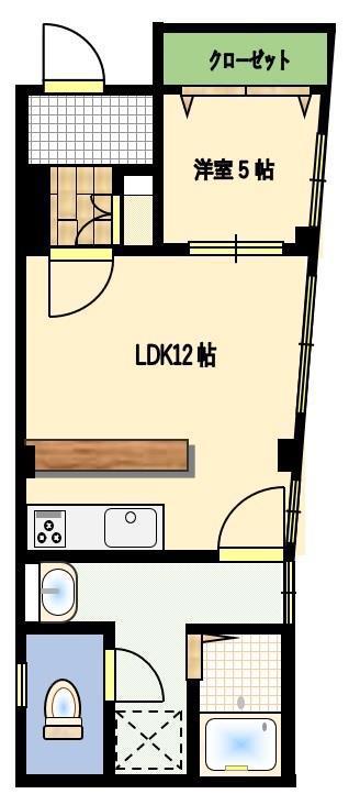 御船町ビル(1LDK/2階)の間取り写真