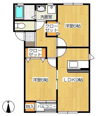 ステラB(2LDK/1階)の間取り写真
