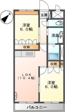 G-STAGE四国中央(2LDK/1階)の間取り写真