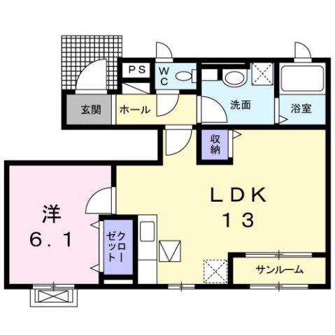 モア・ステージVIII(1LDK/1階)の間取り写真