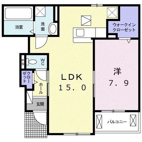 ネオ・ブリーズ(1LDK/1階)の間取り写真