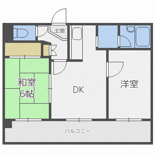 アルピナハイム(2LDK/1階)の間取り写真
