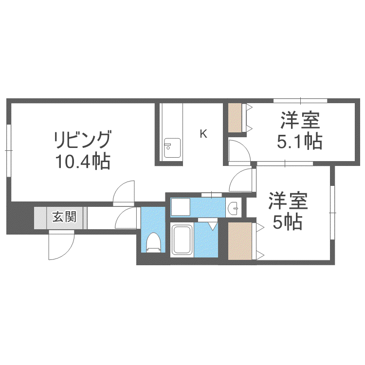 NRJニシオカ(2LDK/3階)の間取り写真