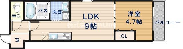 フジパレス俊徳道駅西(1LDK/1階)の間取り写真