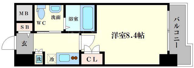 GRAMERCY NIPPONBASHI(1K/11階)の間取り写真