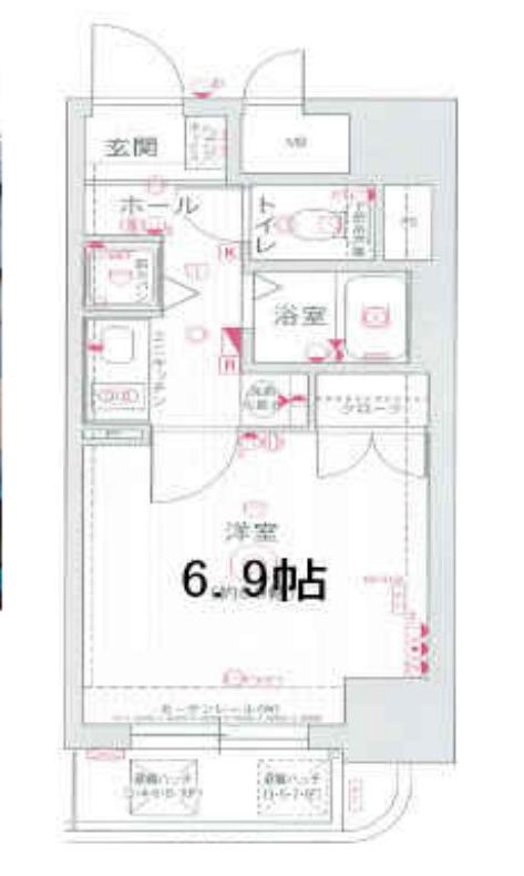 ランドマークシティ同心(1K/5階)の間取り写真