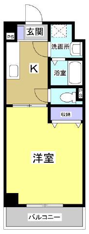 エスプリ(1K/4階)の間取り写真
