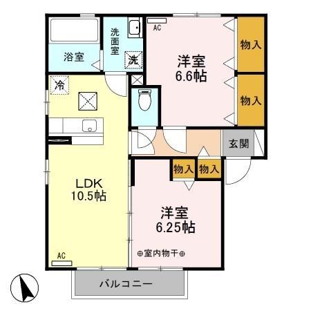 メゾン・ド・ペッツ アルル(2LDK/1階)の間取り写真