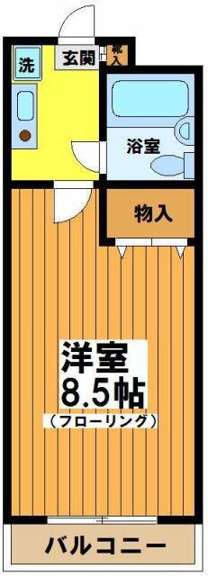 カオパレスNO.20(1K/1階)の間取り写真