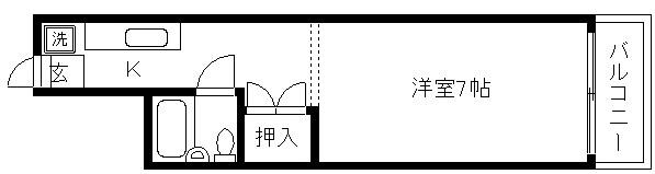 クリスタルハイツ(1K/4階)の間取り写真