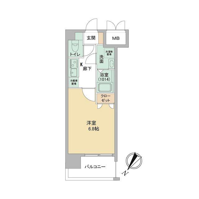 LIVE FLAT TSUKAMOTO(1K/7階)の間取り写真
