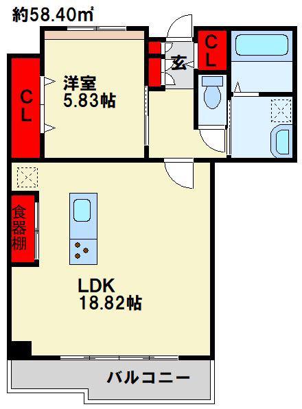 LEGEND111(1LDK/12階)の間取り写真