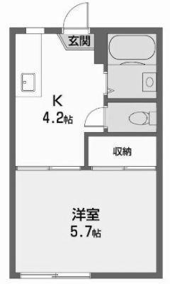コーポ渡部(1K/1階)の間取り写真