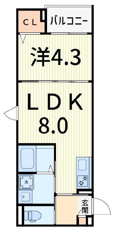 ROBOT HOME 柴又(1LDK/1階)の間取り写真