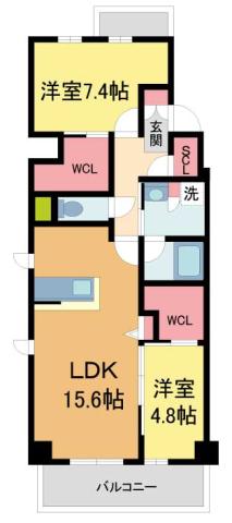 アールズ神楽夙川(2LDK/5階)の間取り写真