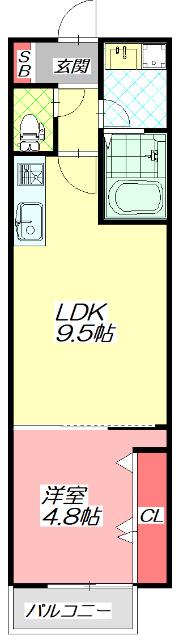 アート守口(1LDK/2階)の間取り写真