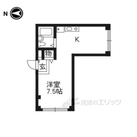 エバーミリオンⅠ(ワンルーム/3階)の間取り写真